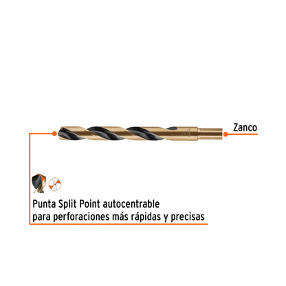 Broca HSS 5/8 pulg Trugold para metal con punta Split Point