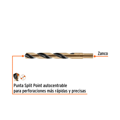 Broca HSS 5/8 pulg Trugold para metal con punta Split Point
