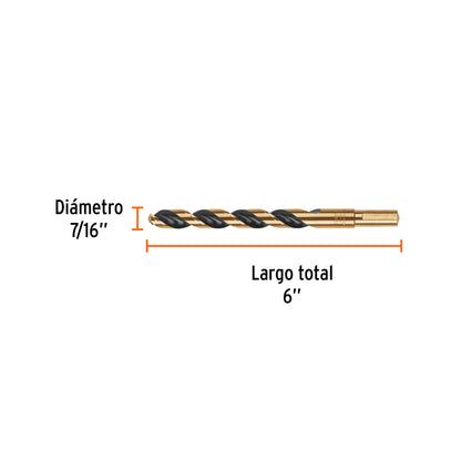 Broca HSS 7/16 pulg Trugold para metal con punta Split Point