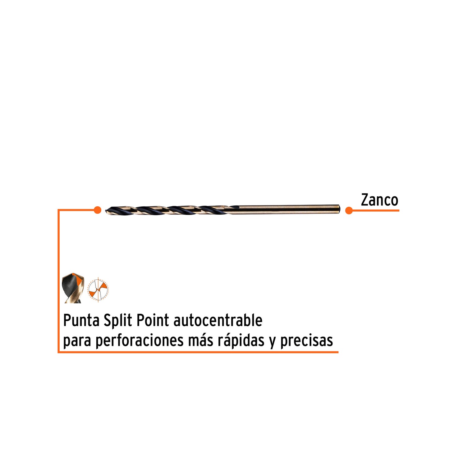 Broca HSS 7/64 pulg Trugold para metal