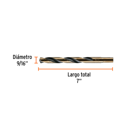 Broca HSS 9/16 pulg Trugold para metal con punta Split Point