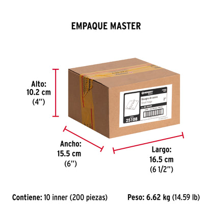 Bisagra cuadrada 2", acero latonado, cabeza plana, BASIC · vista 6