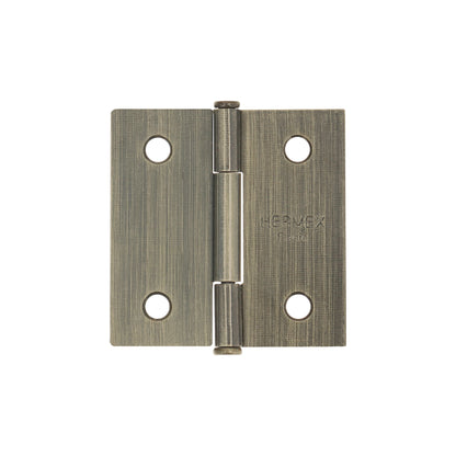 Bisagra cuadrada 2", latón antiguo, cabeza plana, Basic