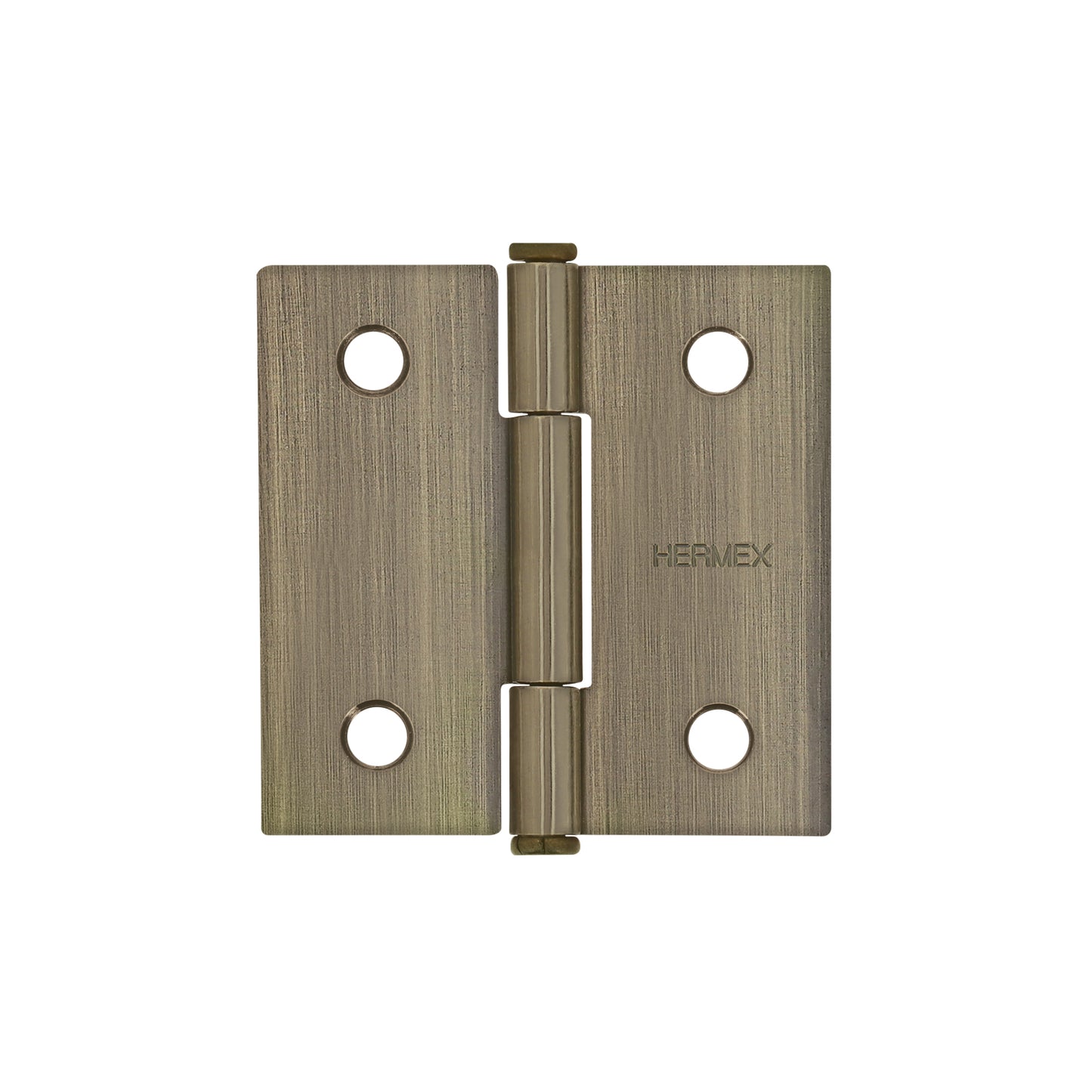 Bisagra cuadrada de acero con acabado latón antiguo