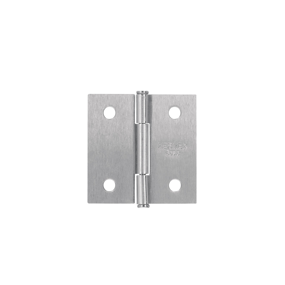 Bisagra cuadrada 2", acero satinado, cabeza plana, BASIC