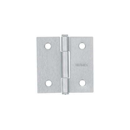 Bisagra cuadrada de acero con acabado satinado