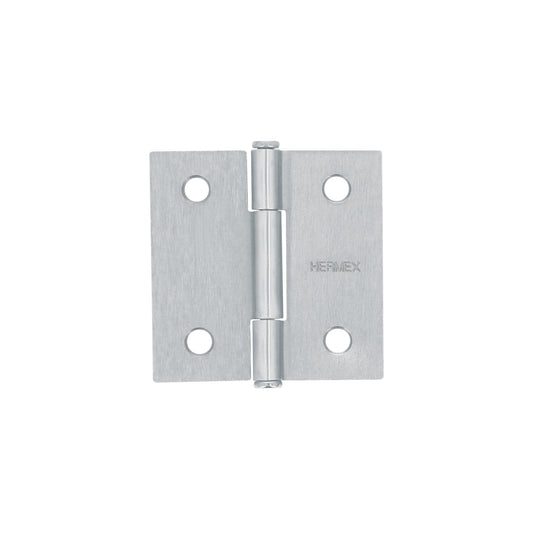 Bisagra cuadrada de acero con acabado satinado