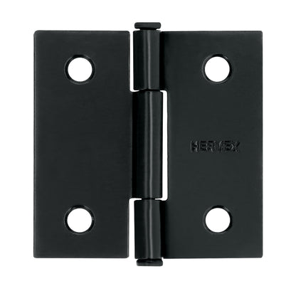 Bisagra cuadrada 2", acero negro mate, cabeza plana