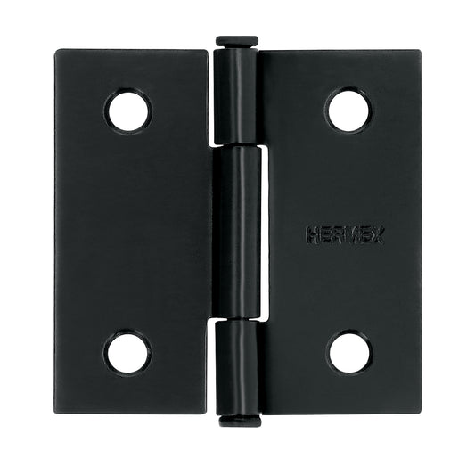 Bisagra cuadrada 2", acero negro mate, cabeza plana