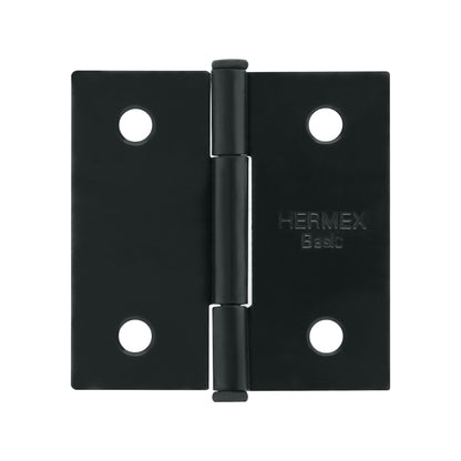 Bisagra cuadrada 2", acero negro mate, cabeza plana, BASIC