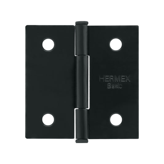 Bisagra cuadrada 2", acero negro mate, cabeza plana, BASIC