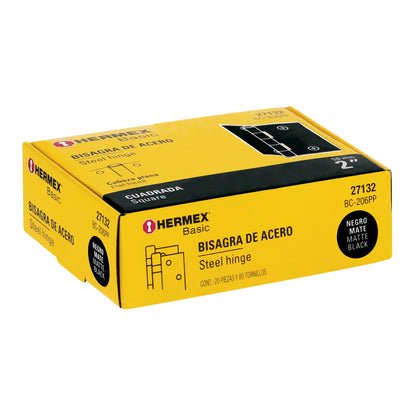 Bisagra cuadrada 2", acero negro mate, cabeza plana, BASIC · vista 4