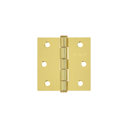 Bisagra cuadrada de acero con acabado latonado