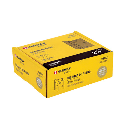 Bisagra cuadrada 2-1/2", latón antiguo, cabeza plana, Basic · vista 4