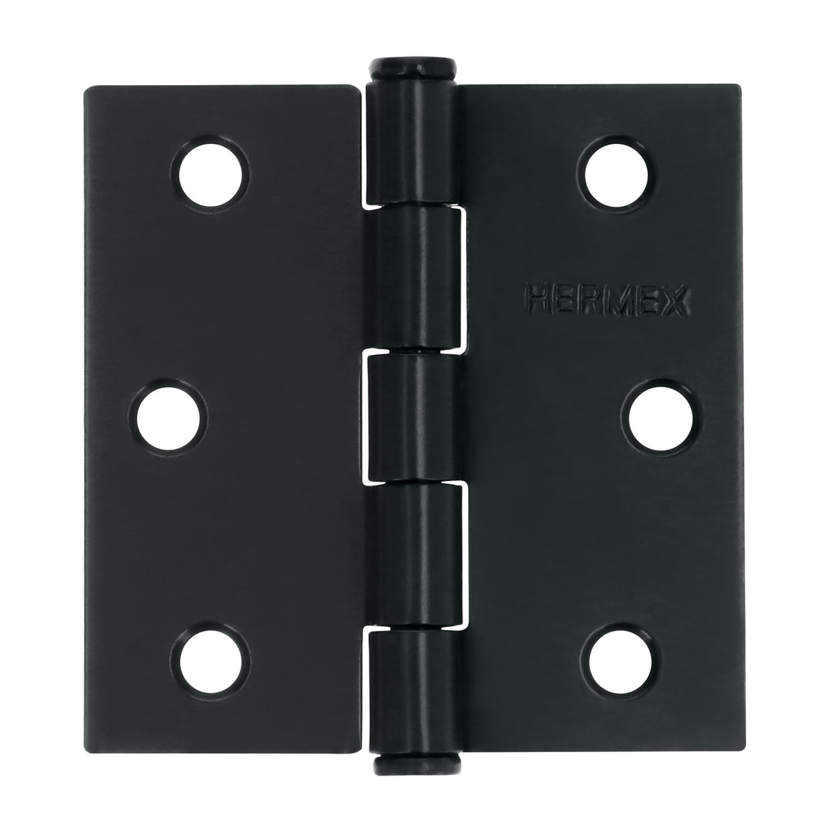 Bisagra cuadrada 2-1/2", acero negro mate, cabeza plana