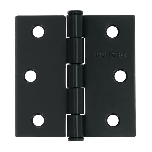 Bisagra cuadrada 2-1/2", acero negro mate, cabeza plana
