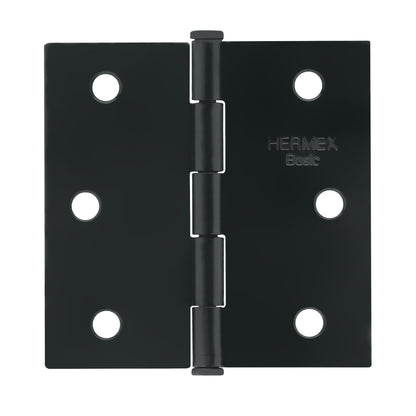 Bisagra cuadrada 2-1/2", acero negro mate cabeza plana BASIC