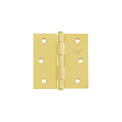 Bisagra cuadrada de acero con acabado latonado