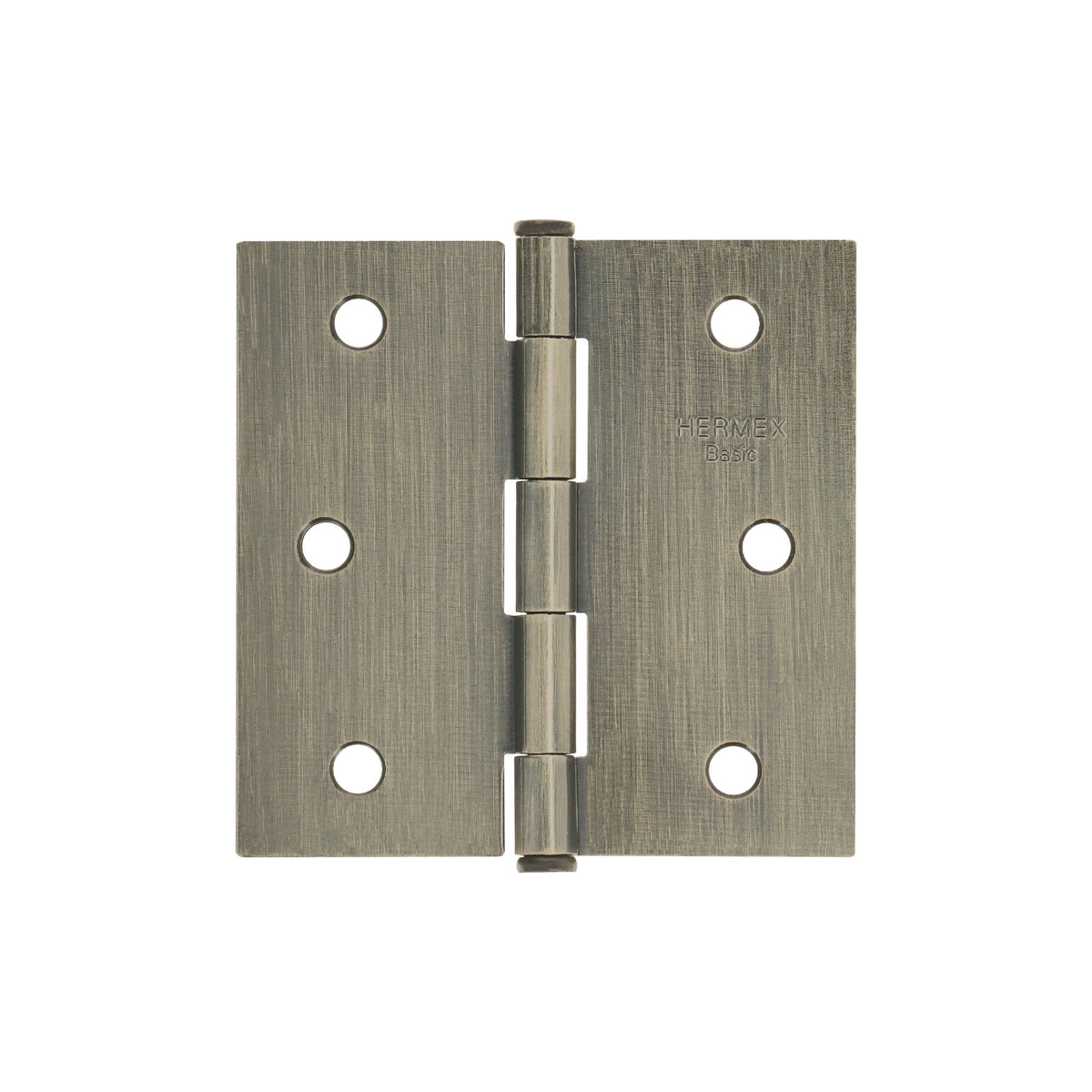 Bisagra cuadrada 3", latón antiguo, cabeza plana, Basic
