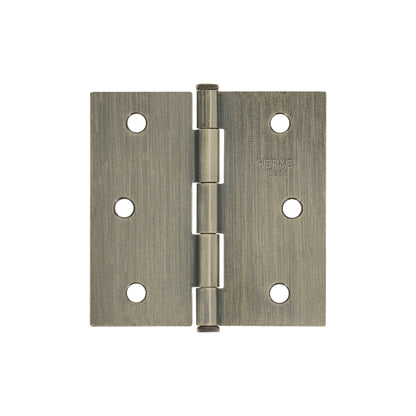 Bisagra cuadrada 3", latón antiguo, cabeza plana, Basic