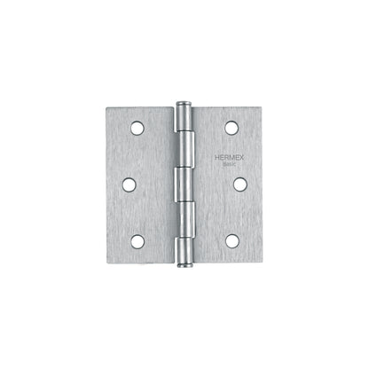 Bisagra cuadrada de acero con acabado satinado