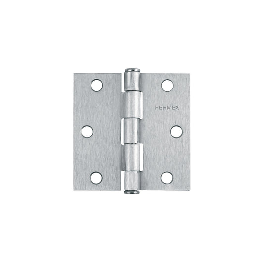Bisagra cuadrada de acero con acabado satinado