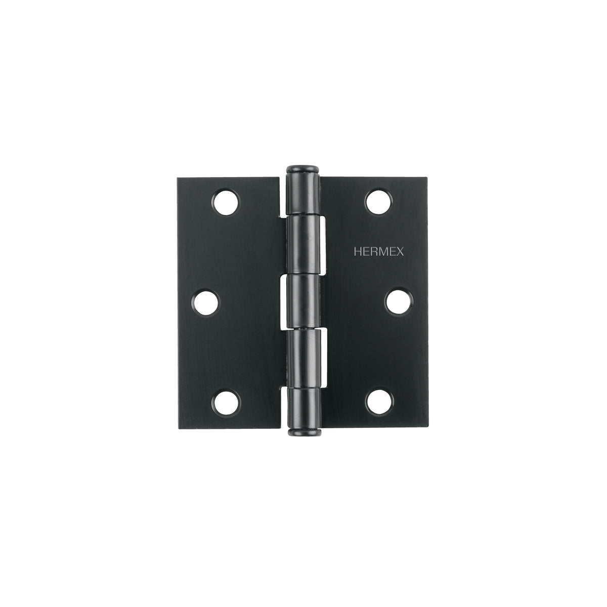 Bisagra cuadrada 3", acero negro mate, cabeza plana