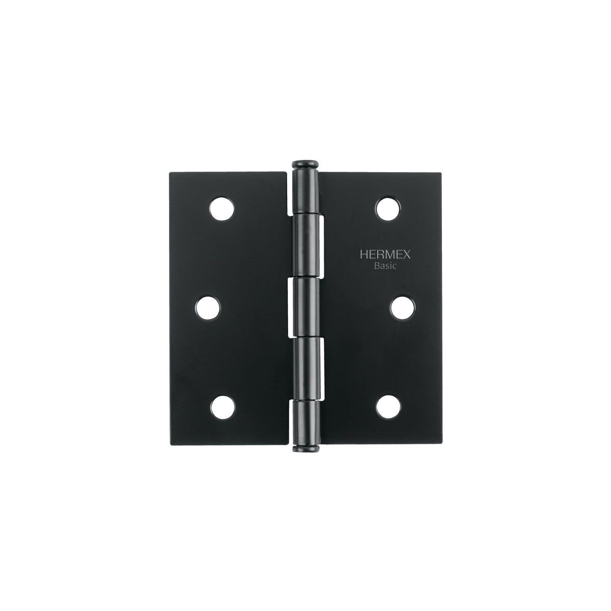 Bisagra cuadrada 3", acero negro mate, cabeza plana, BASIC