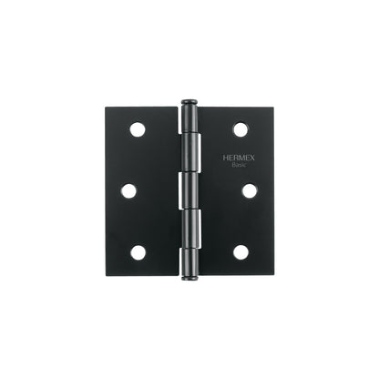 Bisagra cuadrada 3", acero negro mate, cabeza plana, BASIC