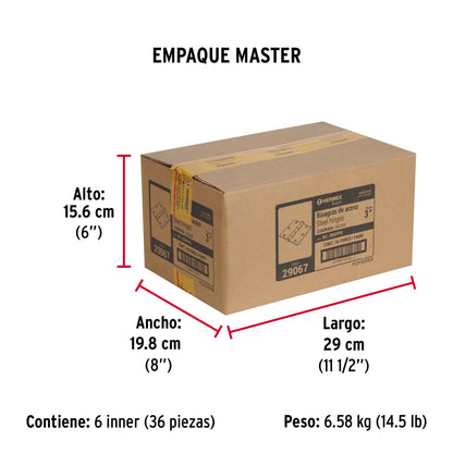 Bolsa 2 bisagras cuadradas 3", negro mate, plana, BASIC · vista 4