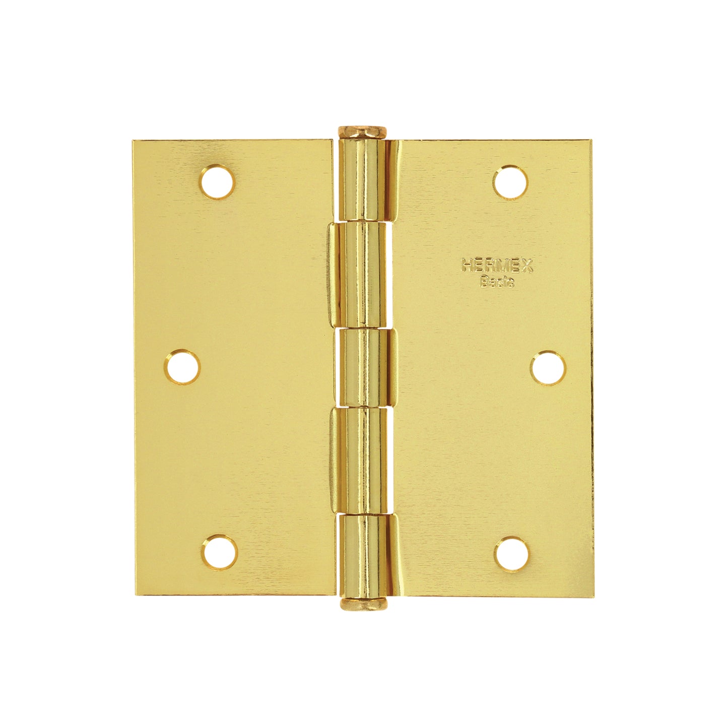 Bisagra cuadrada de acero con acabado latonado