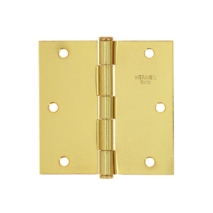 Bisagra cuadrada de acero con acabado latonado