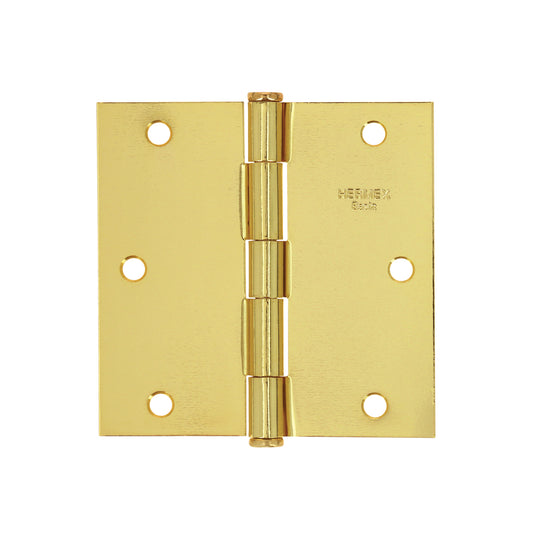 Bisagra cuadrada de acero con acabado latonado