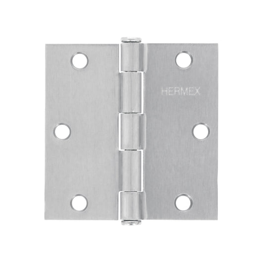 Bisagra cuadrada de acero con acabado satinado