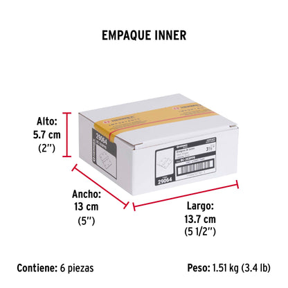 Bolsa 2 bisagras cuadradas 3-1/2", satinado, plana, BASIC · vista 3