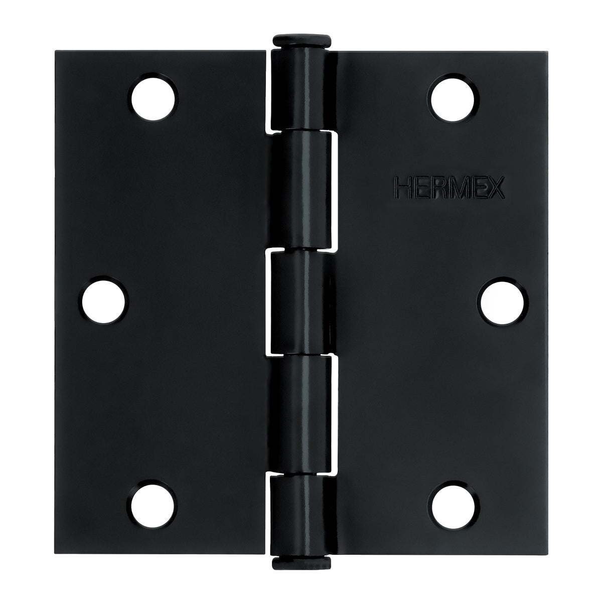 Bisagra cuadrada 3-1/2", acero negro mate, cabeza plana