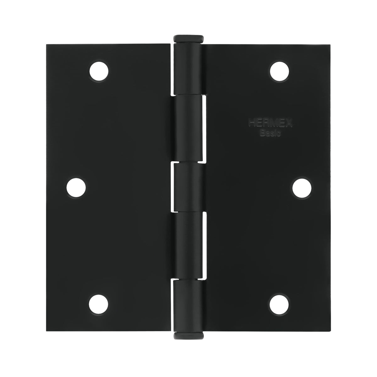Bisagra cuadrada 3-1/2", acero negro mate cabeza plana BASIC