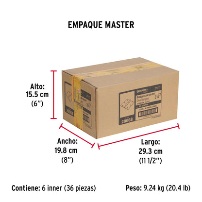 Bolsa 2 bisagras cuadradas 3-1/2", negro mate, plana, BASIC · vista 4
