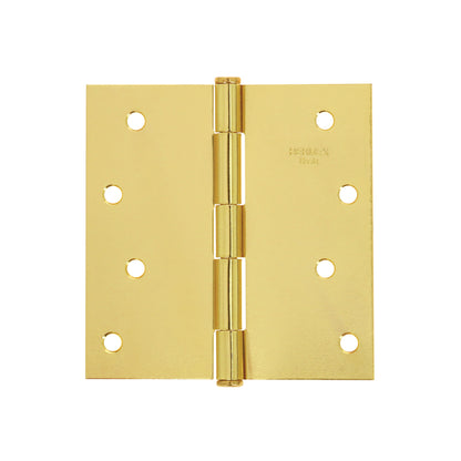 Bisagra cuadrada de acero con acabado latonado