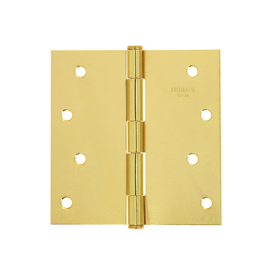 Bisagra cuadrada de acero con acabado latonado