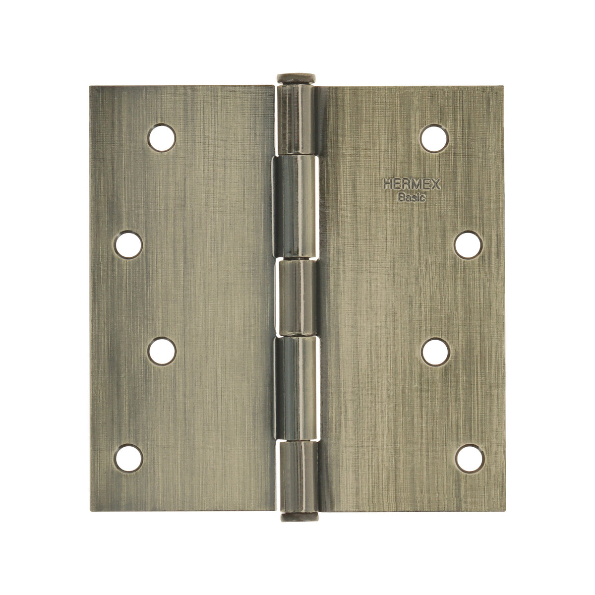 Bisagra cuadrada 4", latón antiguo, cabeza plana, Basic