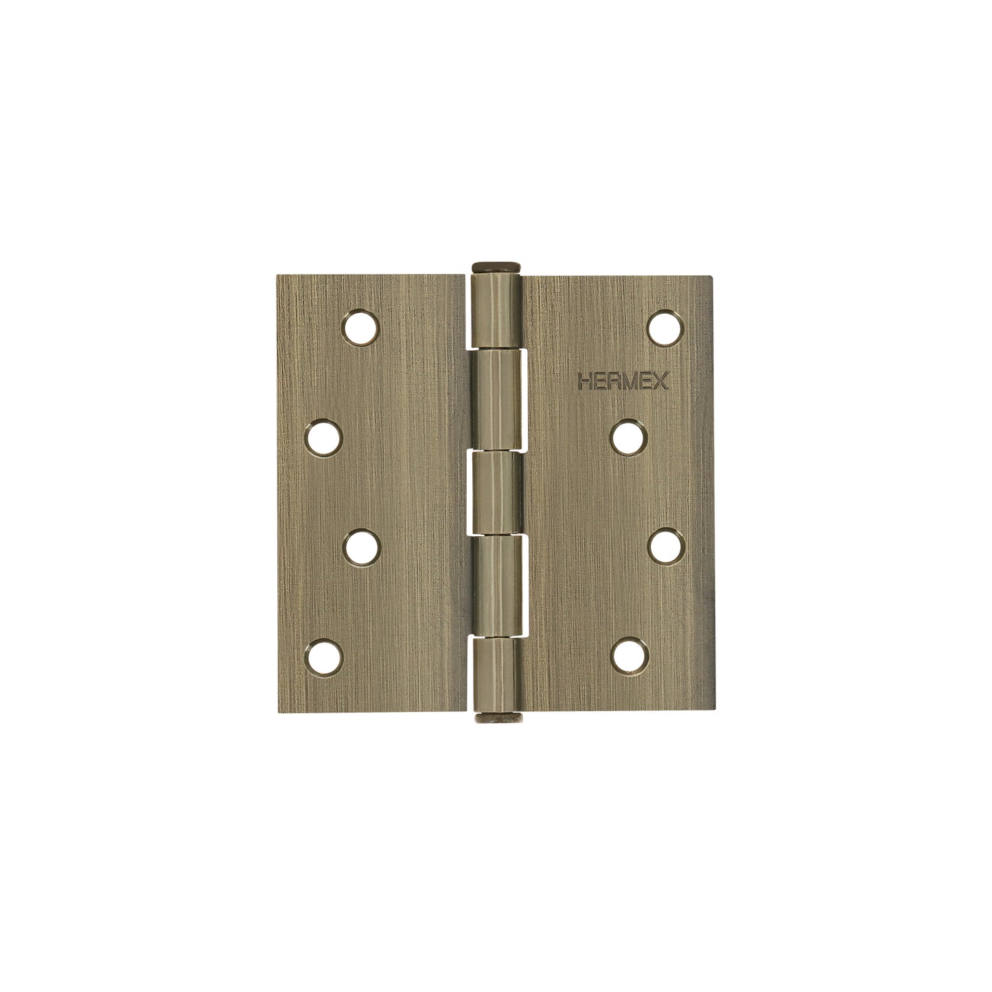 Bisagra cuadrada de acero con acabado latón antiguo