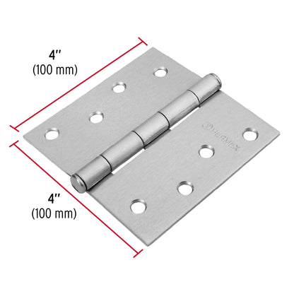 Bisagra cuadrada de acero con acabado satinado
