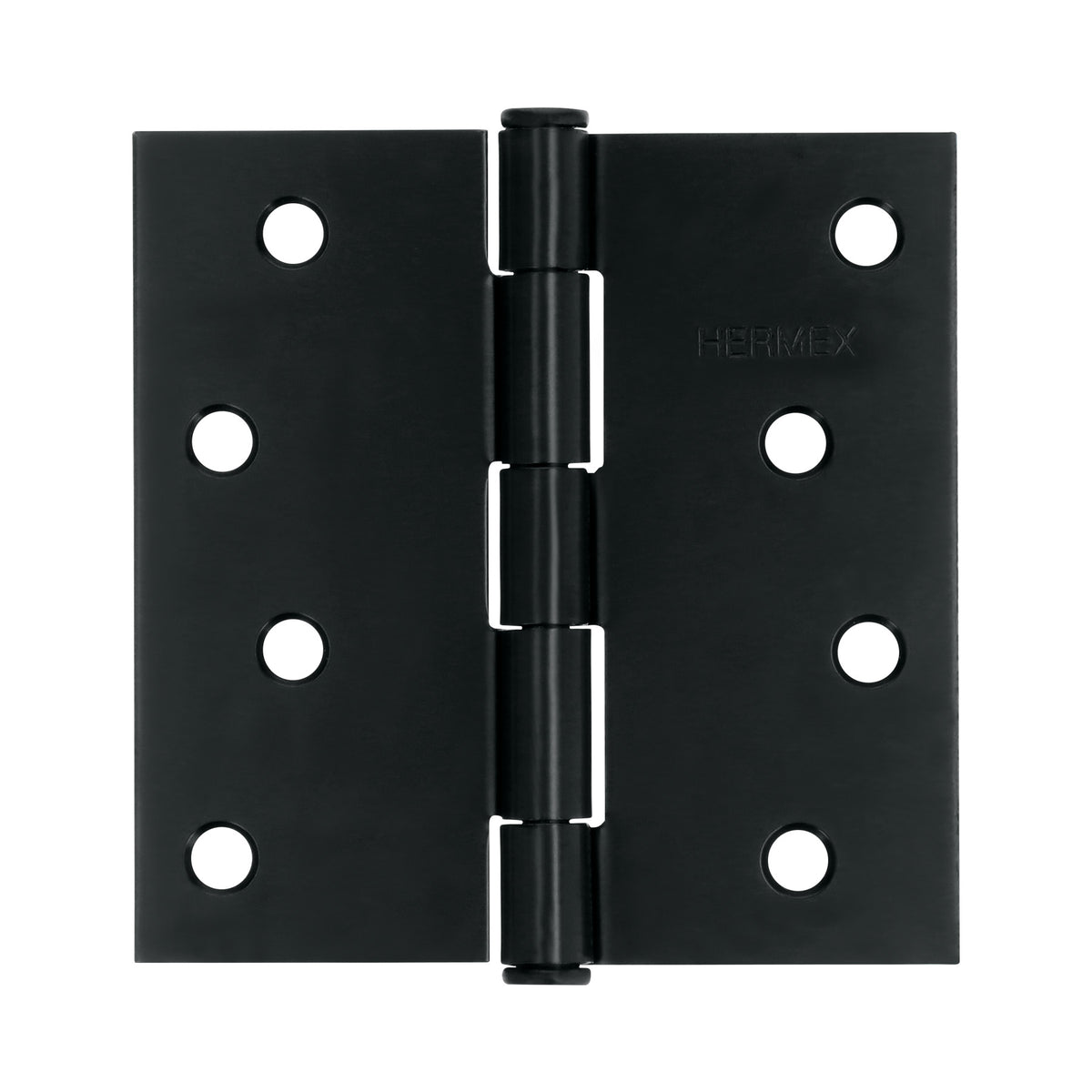 Bisagra cuadrada 4", acero negro mate, cabeza plana