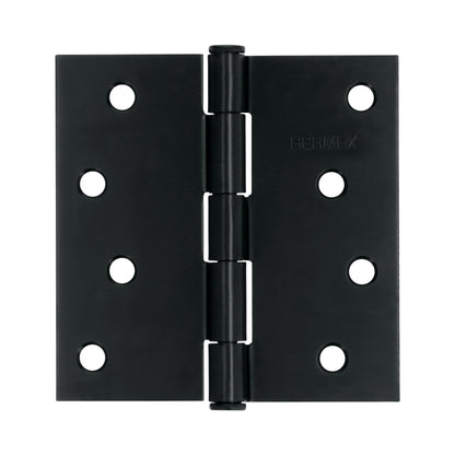 Bisagra cuadrada 4", acero negro mate, cabeza plana