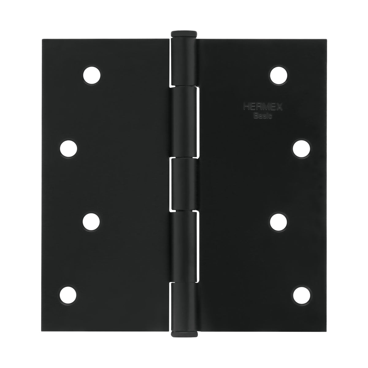 Bisagra cuadrada 4", acero negro mate, cabeza plana, BASIC