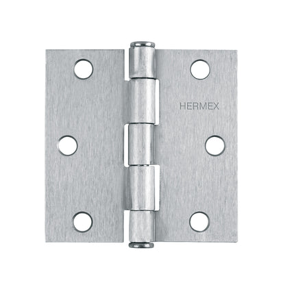 Bisagra cuadrada de acero con acabado satinado