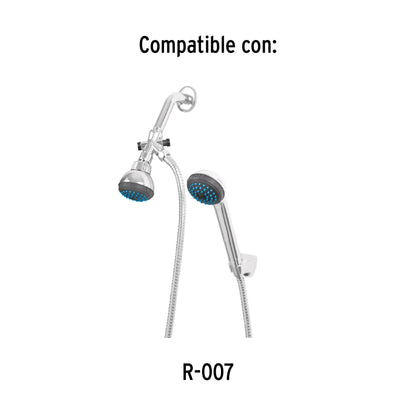 Brazo de acero cromado con chapetón de acero inoxidable para regadera