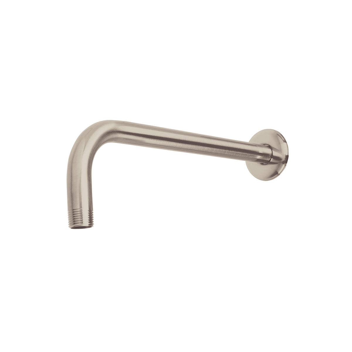 Brazo recto con chapetón para regadera, 30 cm, satín