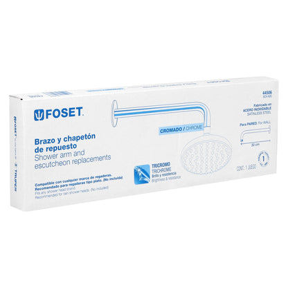 Brazo recto de 30 cm con chapetón para regadera